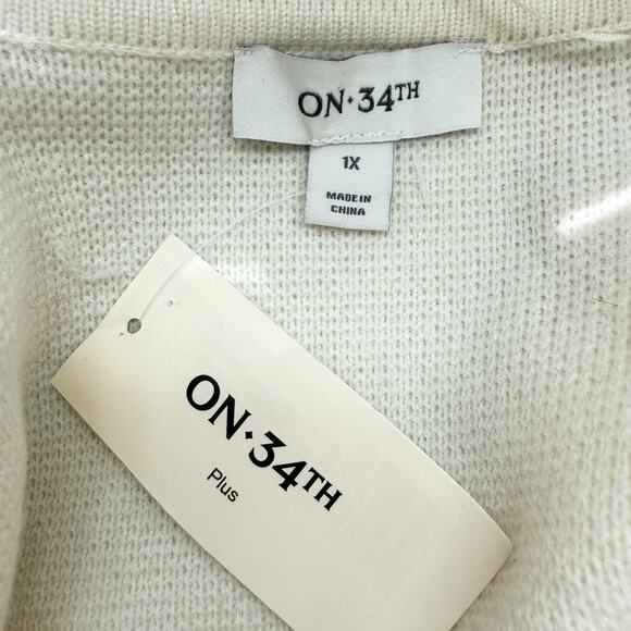 On 34th Plus Alabaster Knit Sweater Jacket Coatigan NWT Size 1X - Picture 9 of 11